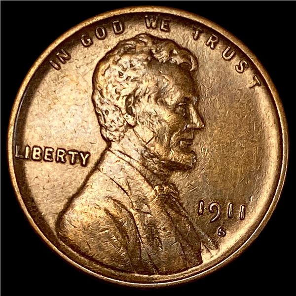 1911-S Bronze Lincoln Wheat Cent CLOSELY UNCIRCULATED