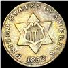 Image 1 : 1852 Silver Three-Cent Piece ABOUT UNCIRCULATED