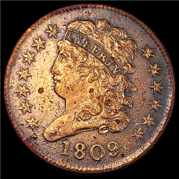 1809 Copper Half Cent CLOSELY UNCIRCULATED