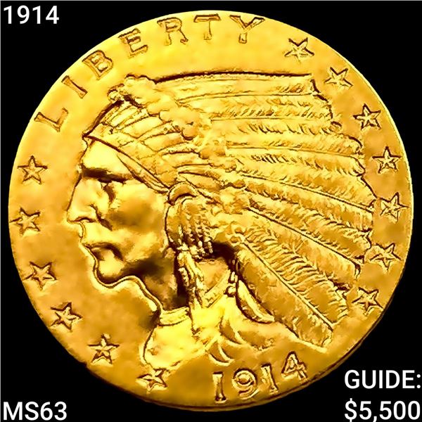 1914 $2.50 Gold Quarter Eagle CHOICE BU