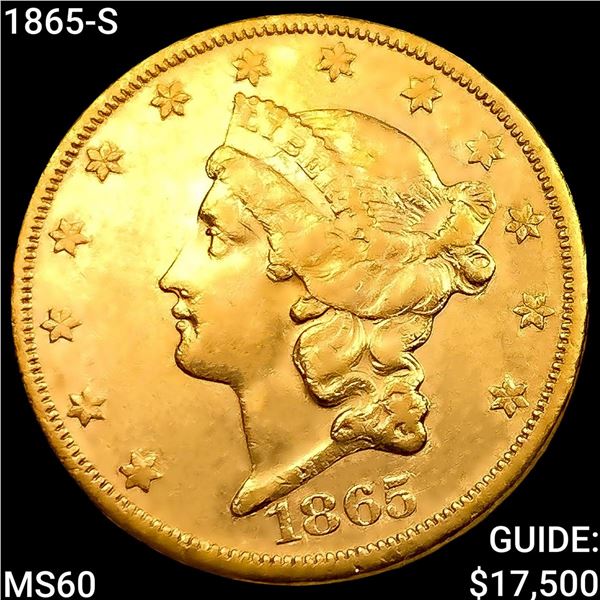 1865-S $20 Gold Double Eagle UNCIRCULATED