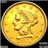 Image 1 : 1851 $2.50 Gold Quarter Eagle UNCIRCULATED
