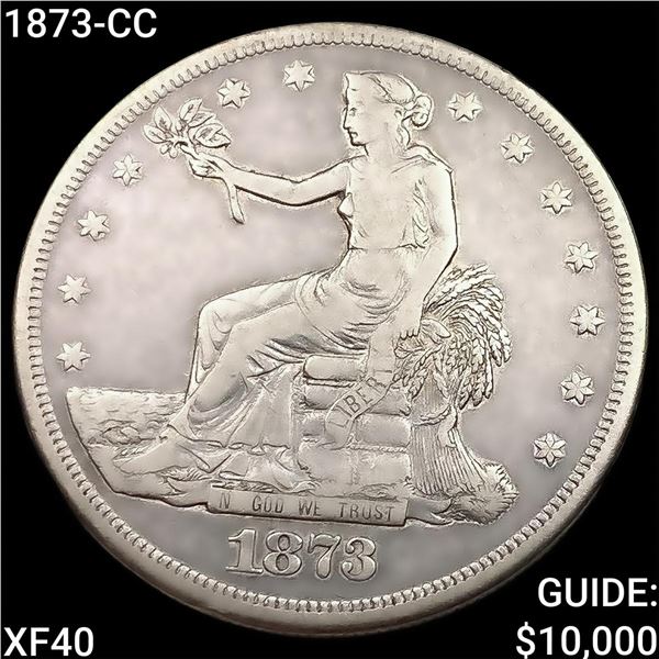 1873-CC Silver Trade Dollar NEARLY UNCIRCULATED