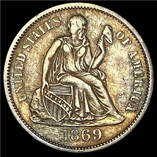 1869-S Silver Seated Liberty Dime CLOSELY UNCIRCULATED