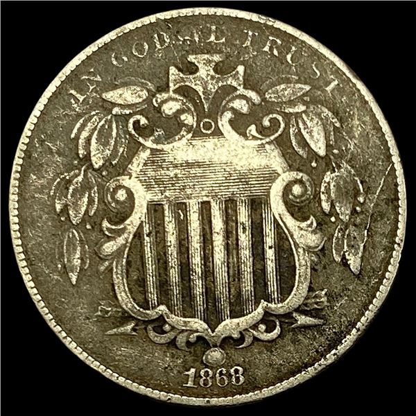1868 Shield Nickel NEARLY UNCIRCULATED