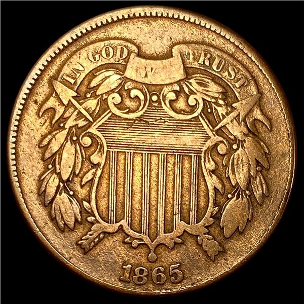 1865 Two-Cent Piece ABOUT UNCIRCULATED
