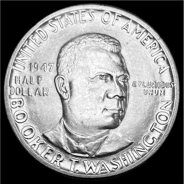1947-D Silver Half Dollar Booker T. Washington GEM BU