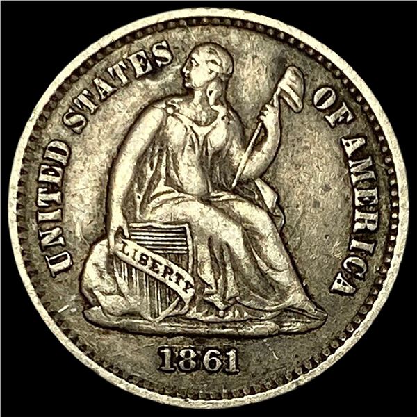 1861 Silver Half Dime NEARLY UNCIRCULATED