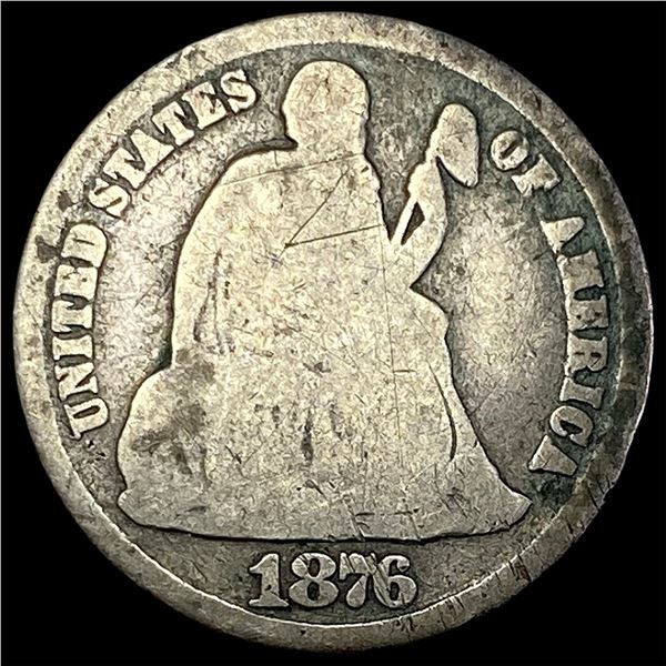 1876-CC Silver Seated Liberty Dime NICELY CIRCULATED