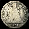 Image 1 : 1876-CC Silver Seated Liberty Dime NICELY CIRCULATED