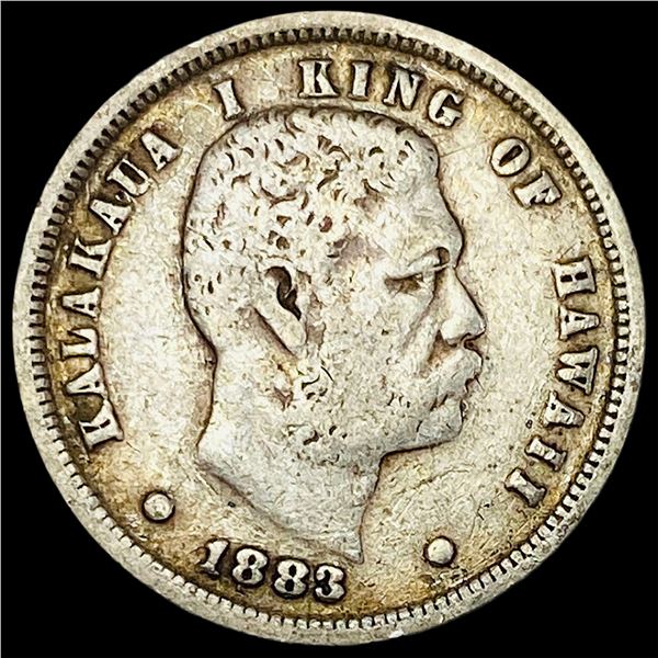1883 Silver 10 Cents Hawaii Dime ABOUT UNCIRCULATED
