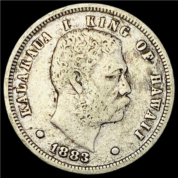 1883 Silver Dime Hawaii Kalakaua I NEARLY UNCIRCULATED
