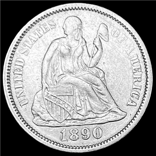 1890 Silver Seated Liberty Dime CLOSELY UNCIRCULATED