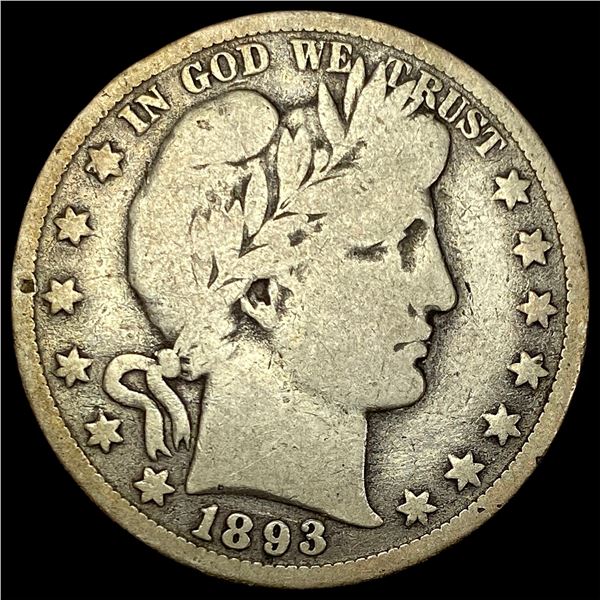 1893-O Silver Barber Half Dollar LIGHTLY CIRCULATED