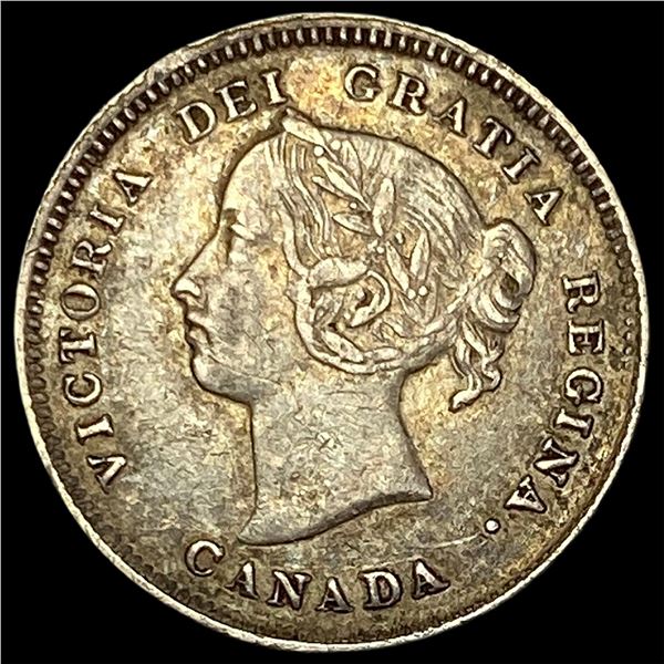 1886 Canada Silver 5 Cents NEARLY UNCIRCULATED