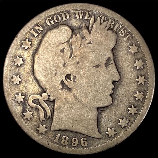 1896-S Silver Barber Half Dollar NICELY CIRCULATED