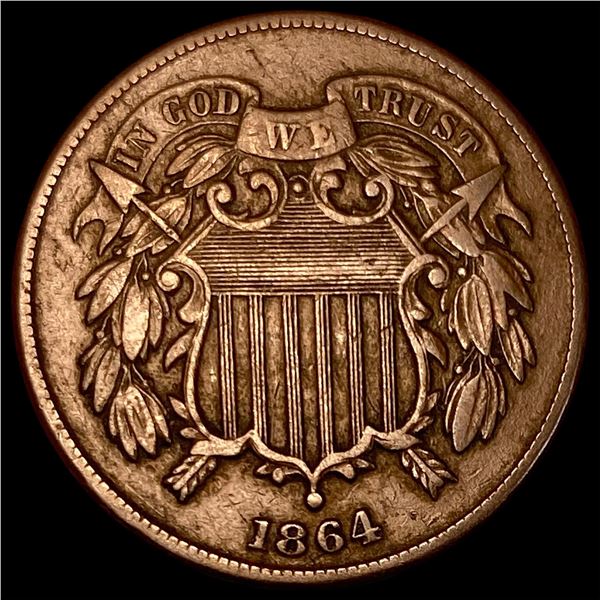 1864 Bronze Two-Cent Piece NEARLY UNCIRCULATED