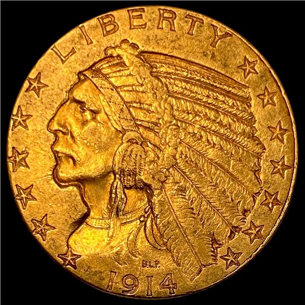 1914 Indian Head Half Eagle $5 Gold CLOSELY UNCIRCULATED