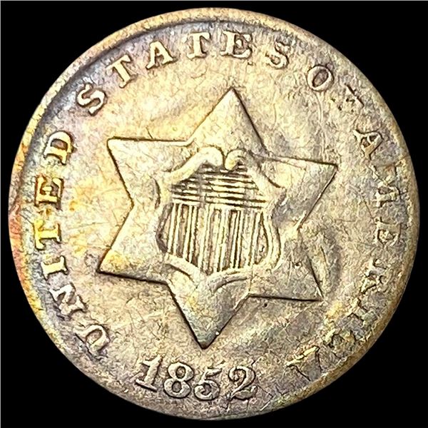 1852 Silver Three-Cent Piece LIGHTLY CIRCULATED