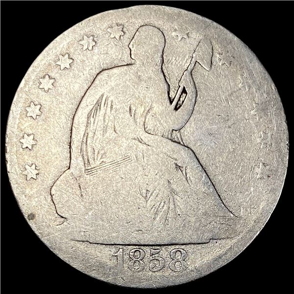 1858-O Silver Half Dollar (Seated Liberty) NICELY CIRCULATED