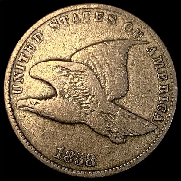 1858 Copper-Nickel Flying Eagle Cent NICELY CIRCULATED