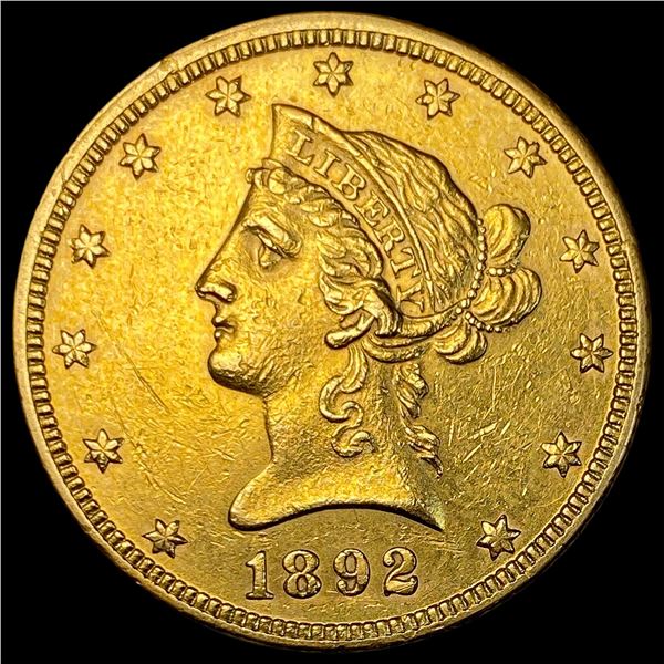 1892 Gold $10 Liberty Head Eagle CHOICE AU