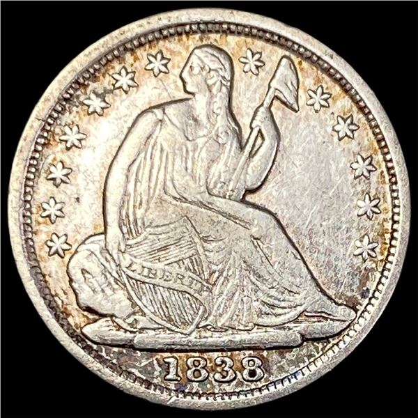 1838 Silver Half Dime NEARLY UNCIRCULATED