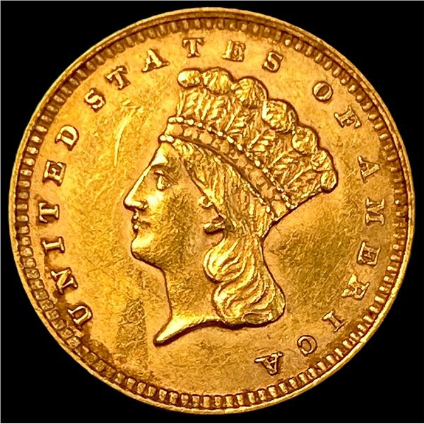 1862 Gold $1 Indian Head Type 3 CLOSELY UNCIRCULATED