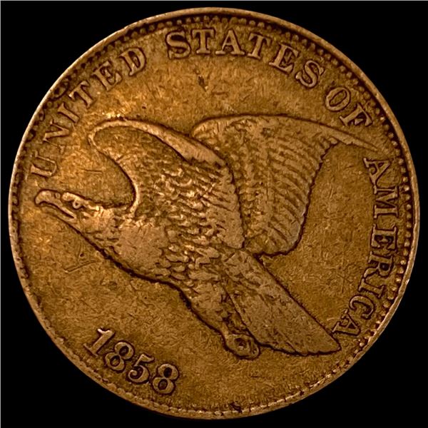 1858 Copper-Nickel Flying Eagle Cent NEARLY UNCIRCULATED