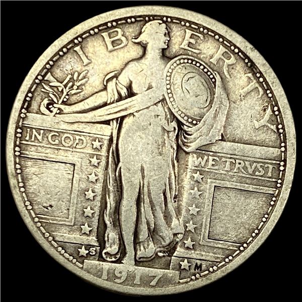 1917-S Silver Standing Liberty Quarter LIGHTLY CIRCULATED