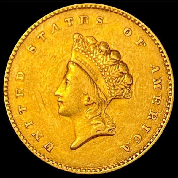 1855 Gold $1 Indian Princess Head Type 2 NEARLY UNCIRCULATED