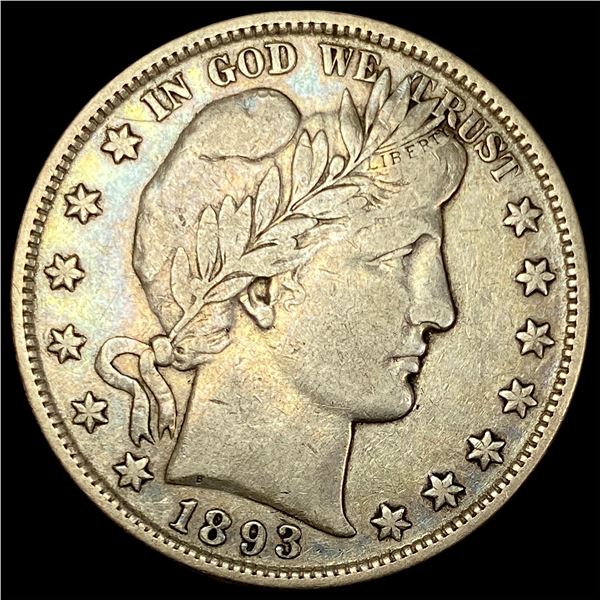 1893 Silver Half Dollar (Barber) LIGHTLY CIRCULATED