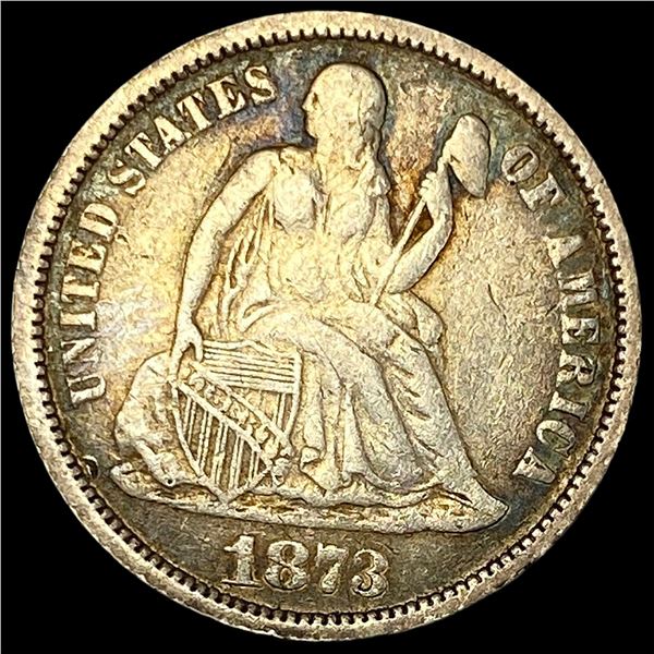 1873 Seated Liberty Dime LIGHTLY CIRCULATED