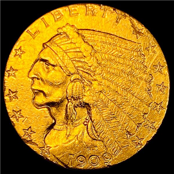 1909 Indian Head Gold $2.50 Quarter Eagle HIGH GRADE