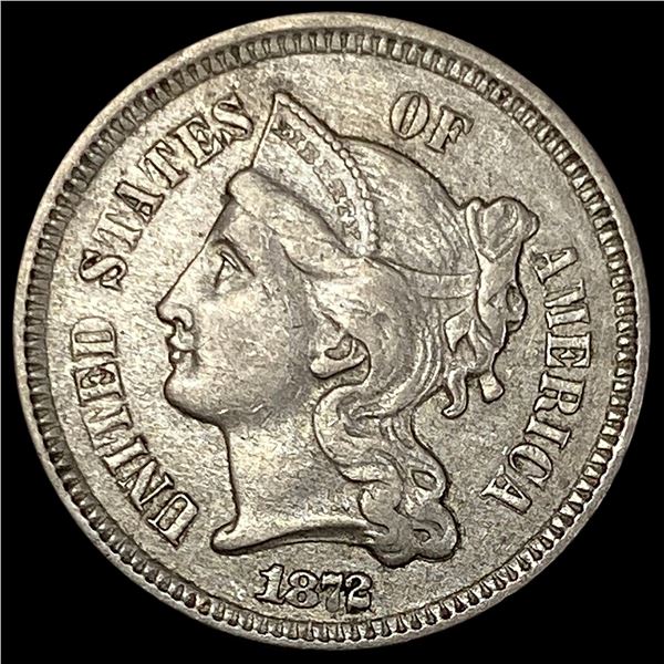 1872 Nickel Three-Cent Piece CHOICE AU