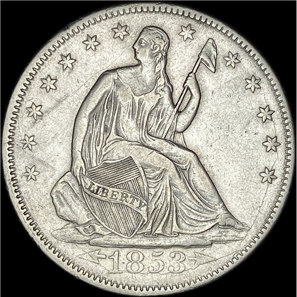 1853 Arrows Seated Liberty Half Dollar NEARLY UNCIRCULATED