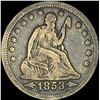 Image 1 : 1853 Arrows/Rays Seated Liberty Quarter LIGHTLY CIRCULATED