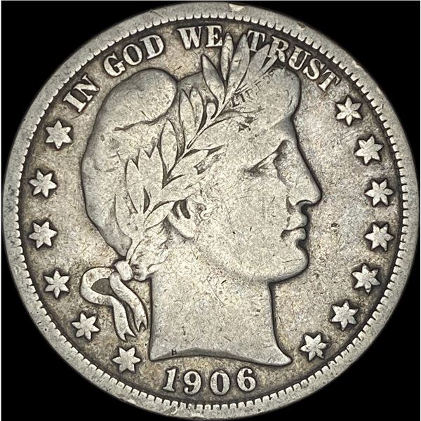 1906-D Silver Barber Half Dollar LIGHTLY CIRCULATED