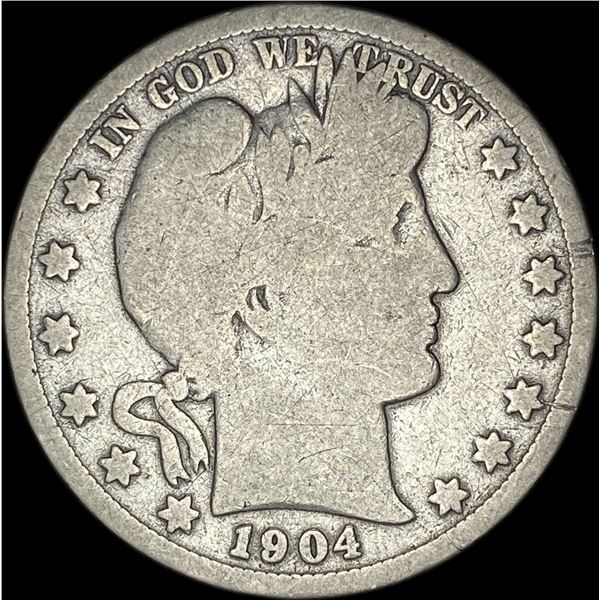 1904-S Silver Barber Half Dollar NICELY CIRCULATED