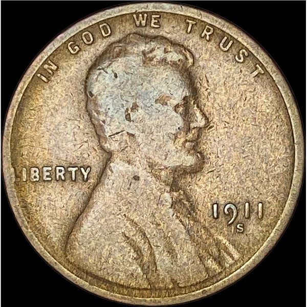 1911-S Lincoln Wheat Cent NICELY CIRCULATED
