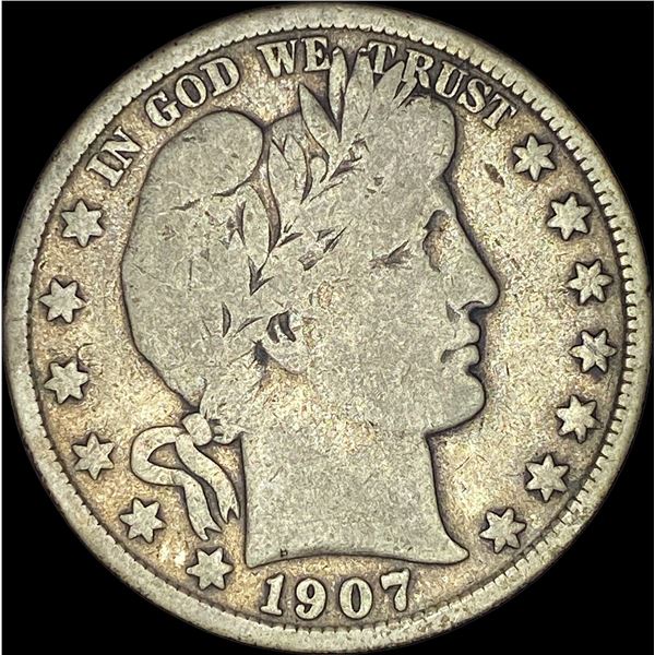 1907-D Silver Barber Half Dollar NICELY CIRCULATED