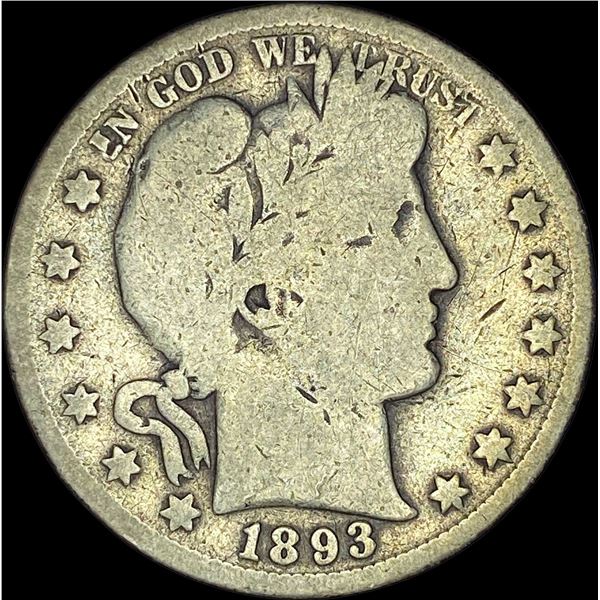 1893-S Silver Barber Half Dollar NICELY CIRCULATED