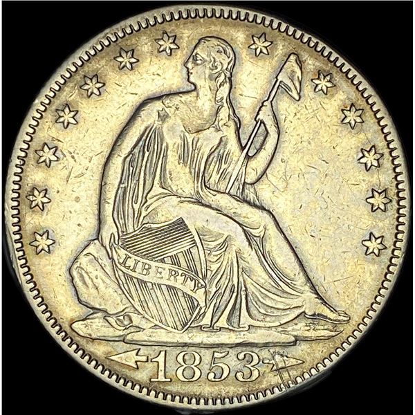 1853-O Silver Seated Liberty Half Dollar NEARLY UNCIRCULATED