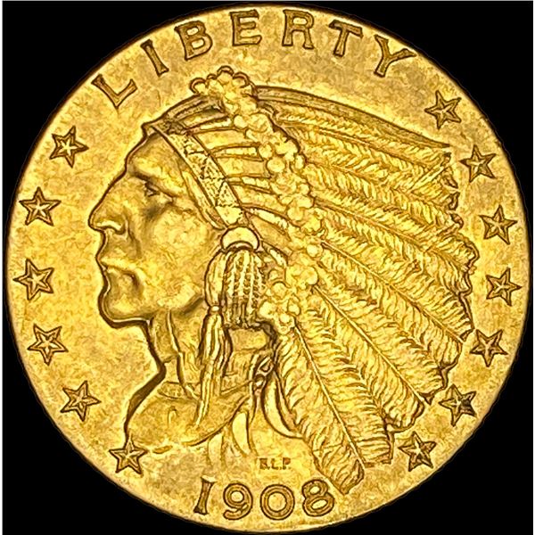 1908 Indian Head Gold $2.50 Quarter Eagle CLOSELY UNCIRCULATED