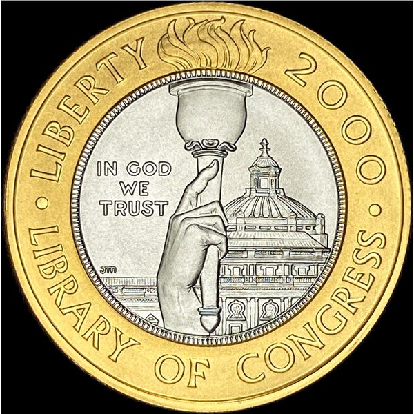 2000-W Bimetallic $10 Library of Congress SUPERB GEM BU