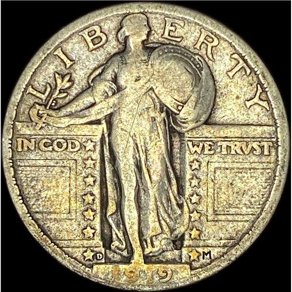 1919-D Silver Standing Liberty Quarter  LIGHTLY CIRCULATED