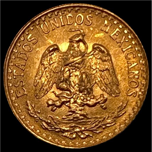 1945 Gold 2 Pesos Mexico .0482oz CHOICE BU