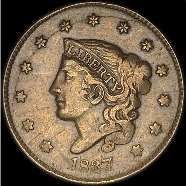 1837 Coronet Head Large Cent   NEARLY  UNCIRCULATED