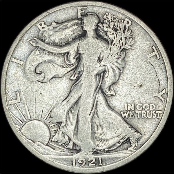 1921-D Silver Walking Liberty Half Dollar   LIGHTLY CIRCULATED