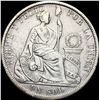Image 1 : 1880 Silver Un Sol Peru NEARLY UNCIRCULATED